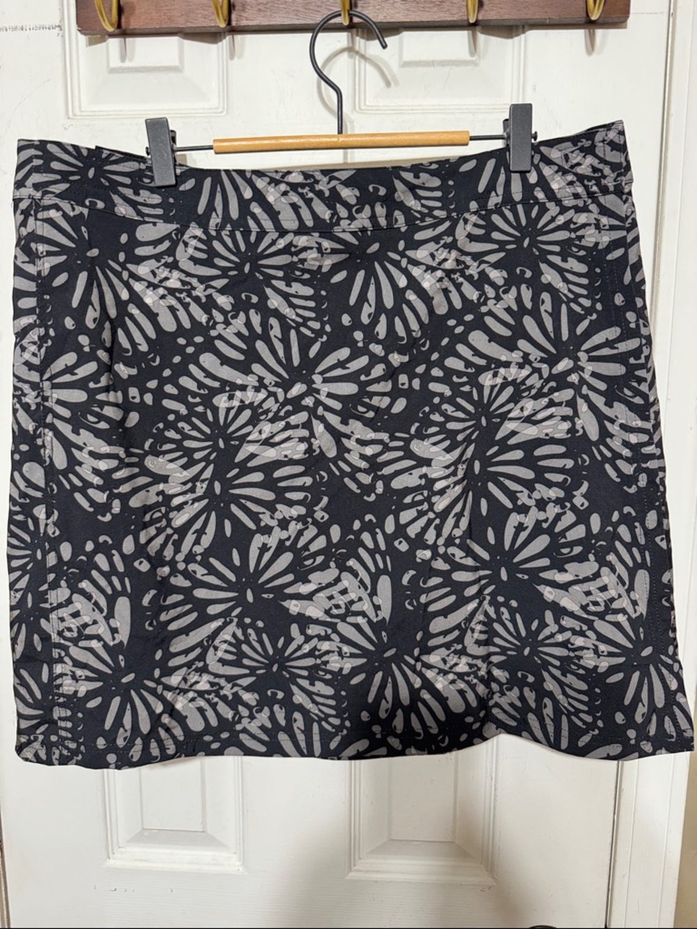Velcro Wrap Grey Black Mini Skirt Swim Coverup Size XL